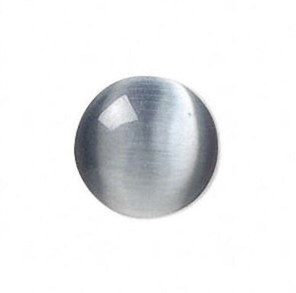 Cat's Eye Fiber Optic Glass Cabochons, Flat Back Round, 10mm to 20mm
