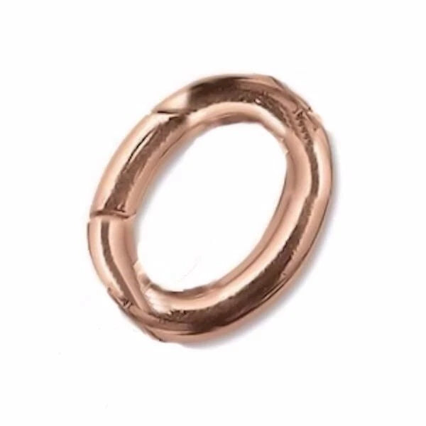 Copper Plated Brass Self-Closing Hinged Bail Clasp, 16x20mm Oval, 2 pcs