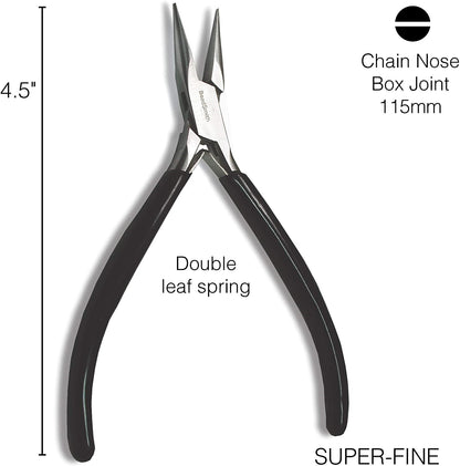 BeadSmith Slim Line Super Fine Chain Nose Pliers 4-3/4"