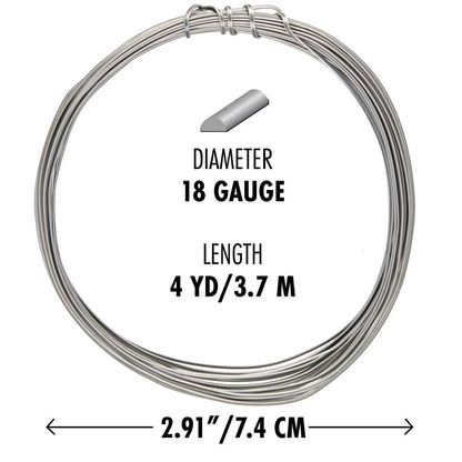 Non-Tarnish Titanium Colored Copper Half Round Wire, 18 Gauge (1.02mm), 4 Yards