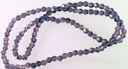 Cosmic Crystal Tanzanite Purple Faceted Bicone Beads, 4mm, 1 Strand (approx. 100)