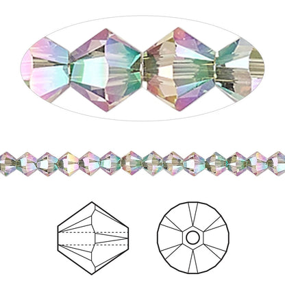 Swarovski Crystal Paradise Shine 2X Xilion Bicone Beads, 4mm, #5328