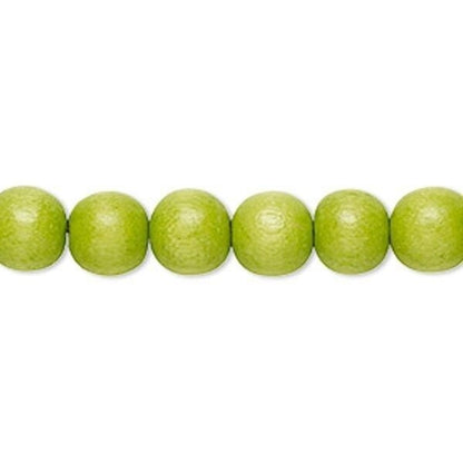 Dyed & Waxed Wood Round Beads 7-8mm - 2 Strands (approx. 108 pcs)
