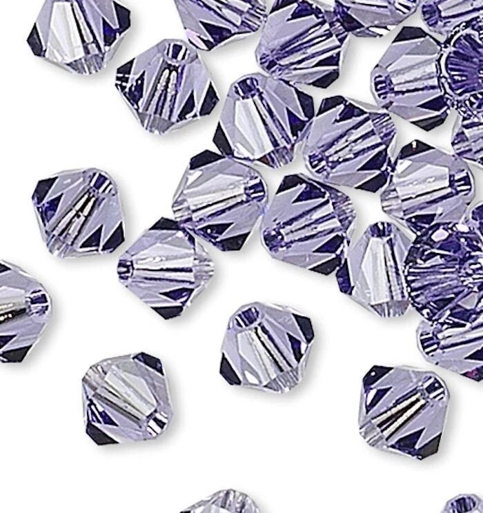 Swarovski Tanzanite Purple 5328 Bicone Beads, 4mm - 48 or 144 pcs