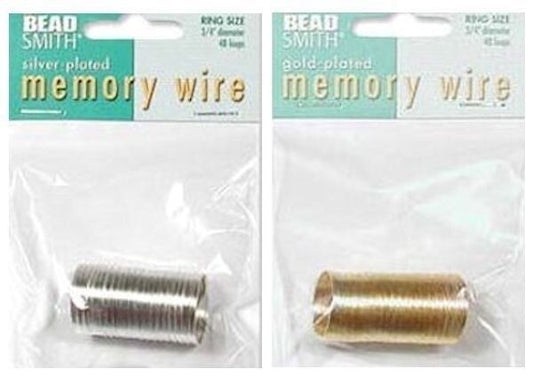 Memory Wire, Ring Size, 3/4 Inch Round, Gold or Silver Plated Steel, Approx. 48 Loops
