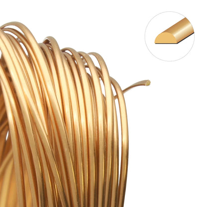Beadsmith Gold Half Round Non-Tarnish Copper Wire, 21 Gauge (0.72mm), 4 Yards