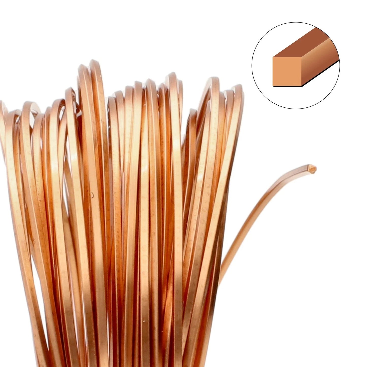 Beadsmith Copper Square Non-Tarnish Wire, 21 Gauge (0.72mm), 7 Yards