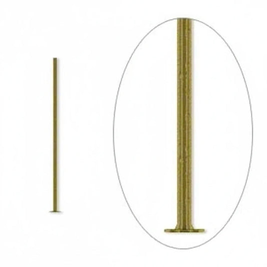 Antiqued Brass-Plated Steel Head Pins, 1 inch, 21 Gauge, 500 pcs