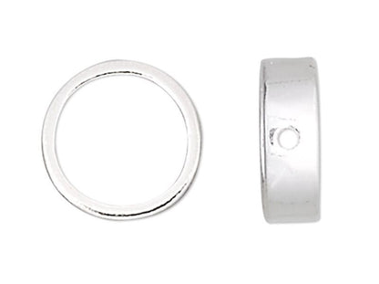 Sterling Silver Round Bead Frames 9mm Fits up to 6.5mm Bead (2 pc)