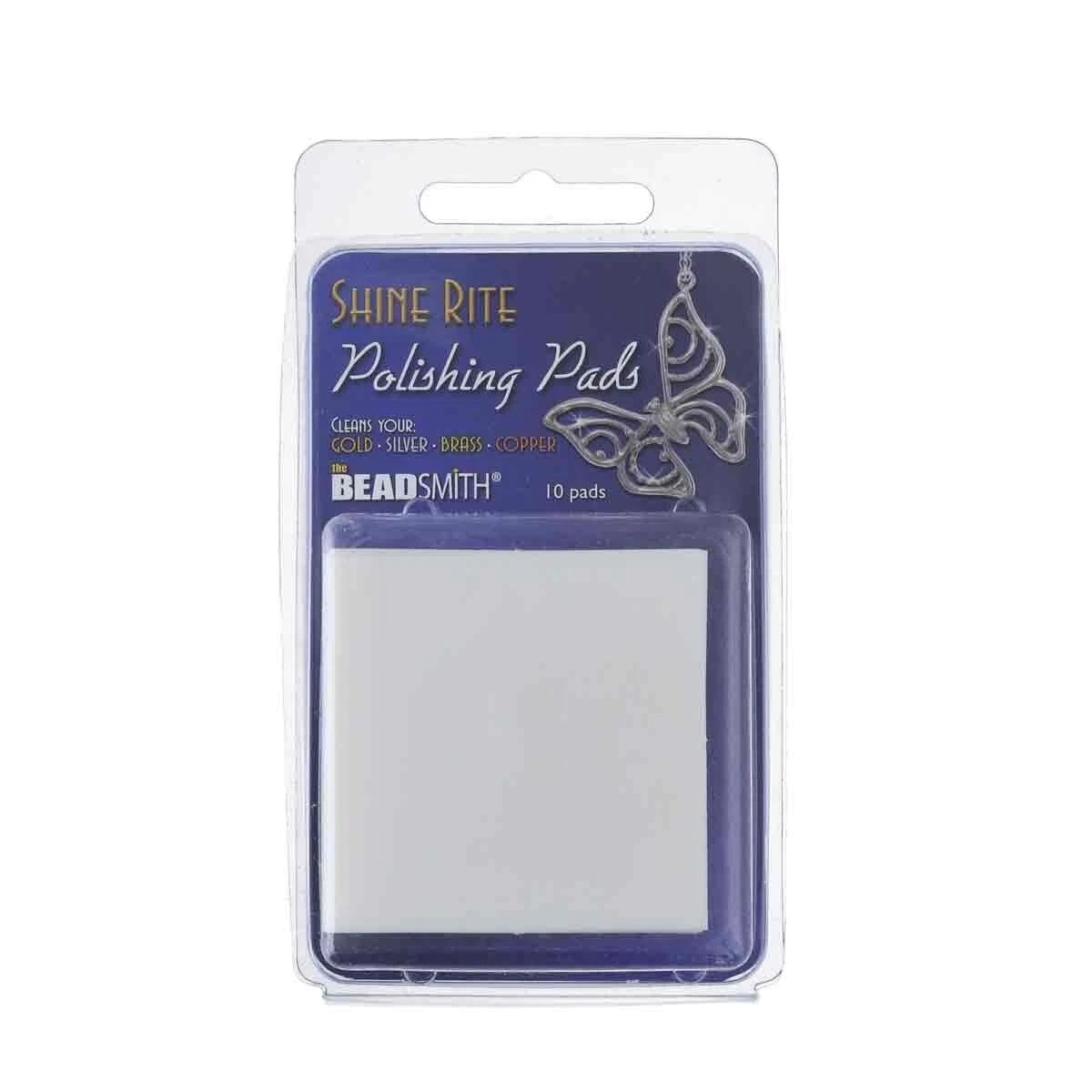 Beadsmith Shine Rite Pre-Treated Polishing Pads, 2 x 2 inch - 10 pcs