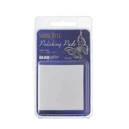 Beadsmith Shine Rite Pre-Treated Polishing Pads, 2 x 2 inch - 10 pcs
