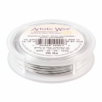 Artistic Wire Stainless Steel Round Wire, 20 Gauge, 15 Yards