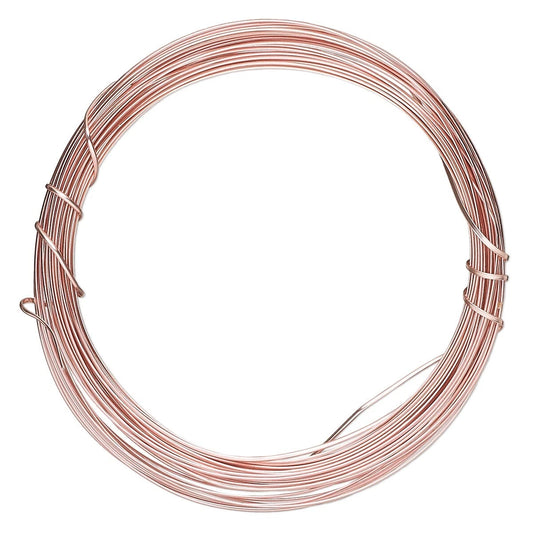 ParaWire Rose Gold Half Round Non-Tarnish Copper Wire, 21 Gauge (0.72mm), 4 Yards