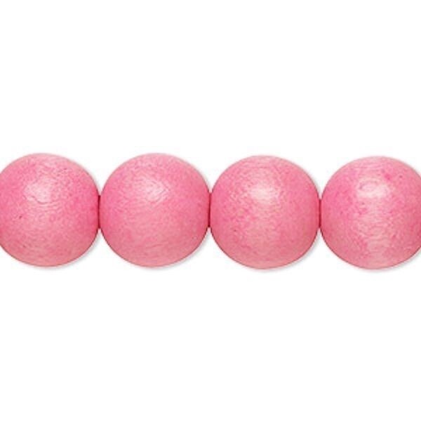 Cheesewood Round Beads, Dyed & Waxed, 11-12mm, 2 Strands, Approx. 70 Beads