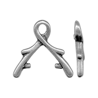 TierraCast Antiqued Pewter Large Vine Briolette Pinch Bails 12x13mm (2 pc)