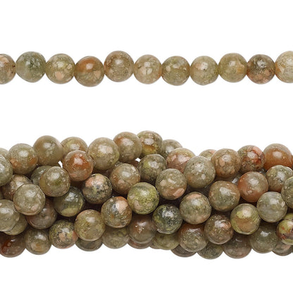 Natural Autumn Jasper 4mm Round Beads, 1 Strand (approx. 100)
