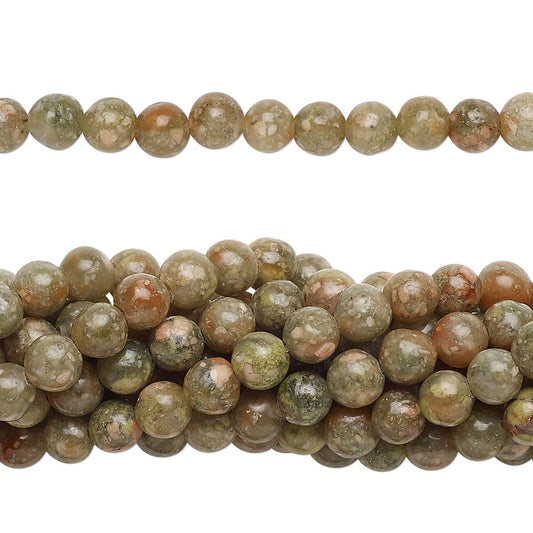Natural Autumn Jasper 4mm Round Beads, 1 Strand (approx. 100)