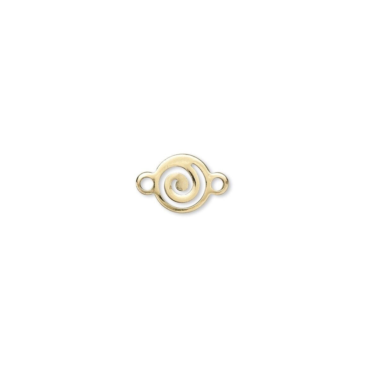 Gold Plated Brass 7mm Round Swirl Link Connectors