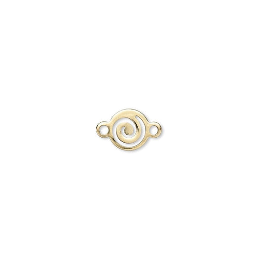 Gold Plated Brass 7mm Round Swirl Link Connectors