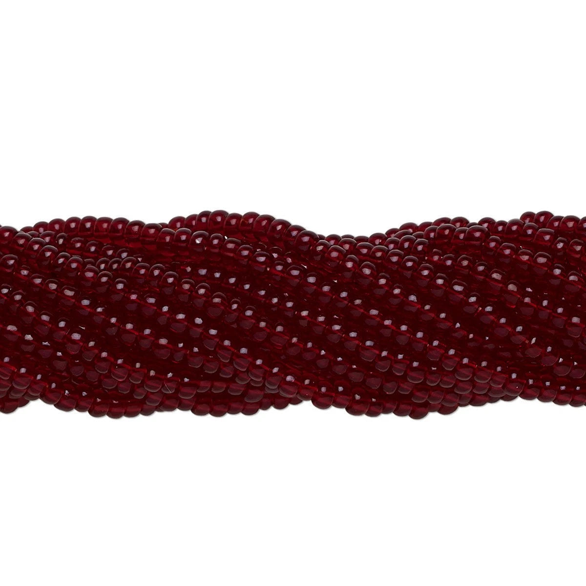 Transparent Ruby Red Czech Glass #11 Round Seed Beads - 1 Hank