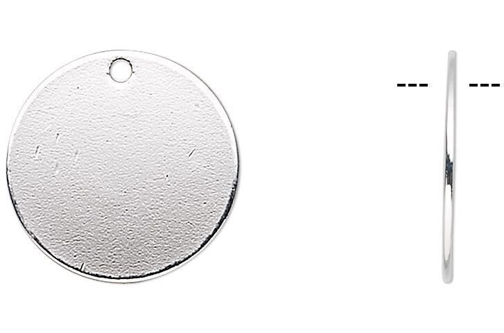 Silver Plated Brass Round Stamping Blank Charms 12mm - 100 pcs