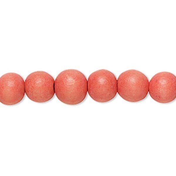Dyed & Waxed Wood Round Beads 7-8mm - 2 Strands (approx. 108 pcs)