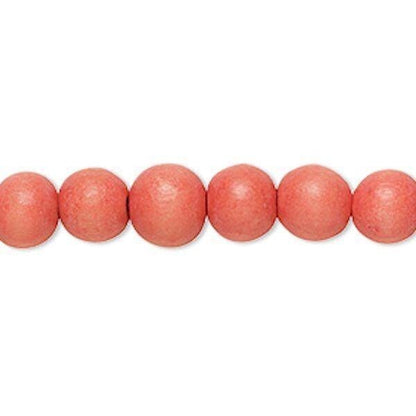 Dyed & Waxed Wood Round Beads 7-8mm - 2 Strands (approx. 108 pcs)