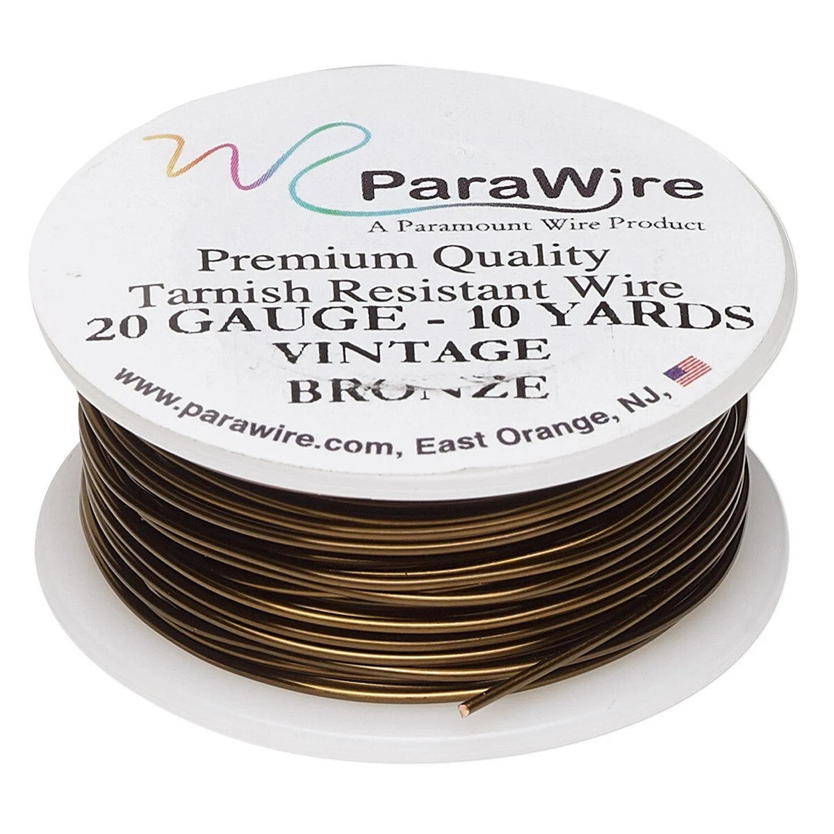 ParaWire Vintage Bronze Round Wrapping Wire, 20 Gauge (0.81mm), 10 yd