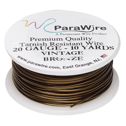 ParaWire Vintage Bronze Round Wrapping Wire, 20 Gauge (0.81mm), 10 yd