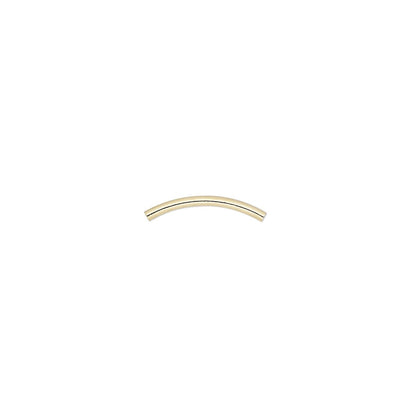 Brass 13x1mm Curved Tube Beads, Gold Plated, 100 pcs