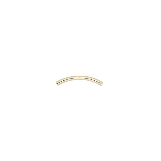 Brass 13x1mm Curved Tube Beads, Gold Plated, 100 pcs