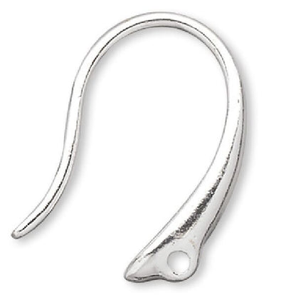 Plated Brass Fancy Fishhook Ear Wires 14mm Closed Loop - 10 pcs