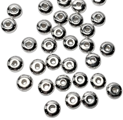 Beadsmith Silver Plated Brass Smooth Heishi Spacer Beads, 4.5x2.4mm, 144 pcs