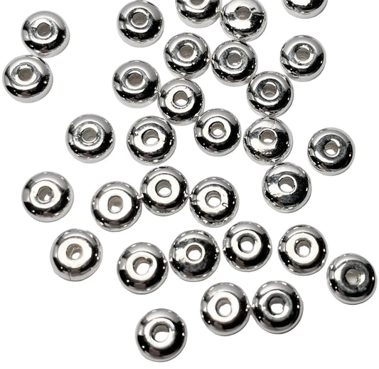 Beadsmith Silver Plated Brass Smooth Heishi Spacer Beads, 4.5x2.4mm, 144 pcs