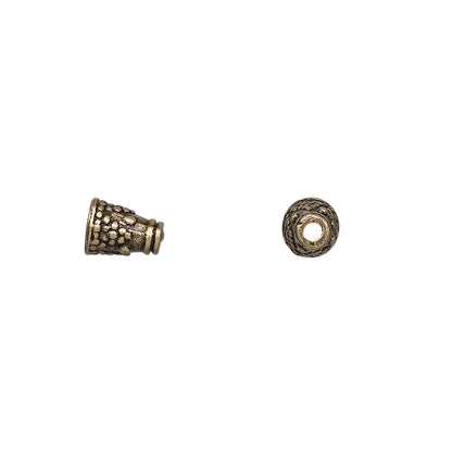 Cone Bead Caps, Antiqued Brass Pewter, 7x5mm, Fits 4mm Beads, 24 pcs