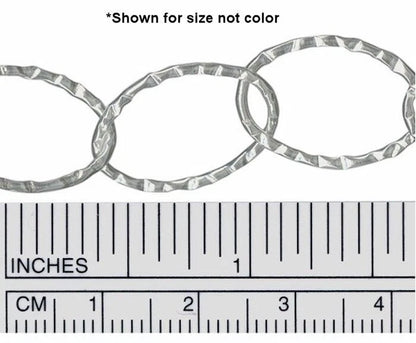 Gunmetal Hammered Oval Cable Chain, 14x20mm Links, 5 Meters (16.4 Feet), 1 Spool