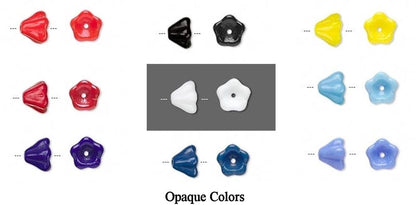 Czech Pressed Glass Bell Cone Flower Beads 8.5x6.5mm - 20 pcs