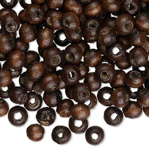 Dark Brown Boxwood Rondelle Beads 6x5mm Dyed & Waxed – 500 pcs