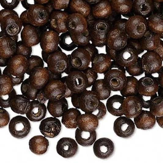 Dark Brown Boxwood Rondelle Beads 6x5mm Dyed & Waxed – 500 pcs