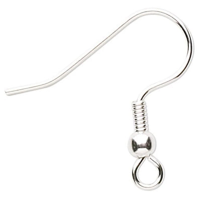 Silver Plated Stainless Steel Fishhook Ear Wires, 20mm, 1000 pcs (500 pair)