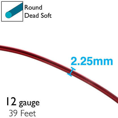 BeadSmith Anodized Aluminum Wire 12 Gauge - 39 Feet