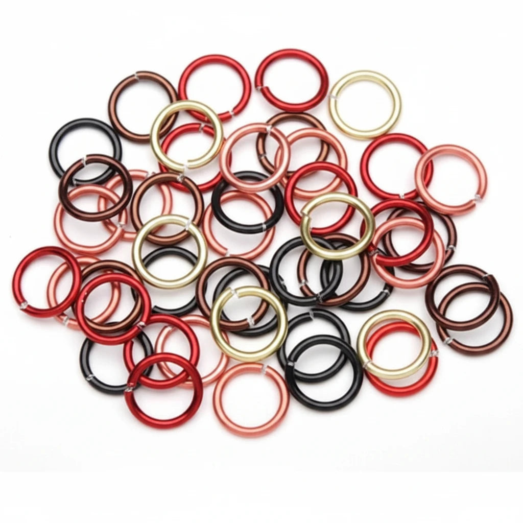 Aluminum Round Jump Rings, Fall Mix, 10mm, 12 Gauge, 96 pcs