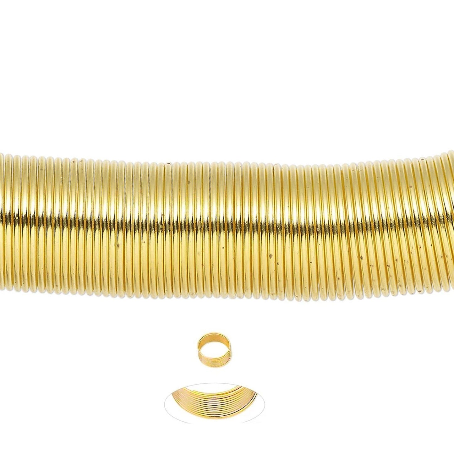 Gold Plated Stainless Steel 1/2" Toe Ring Memory Wire, 1 Ounce (approx. 250 Loops)