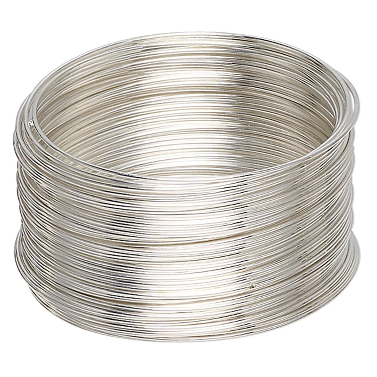Silver Plated Stainless Steel Small Bracelet Memory Wire 1-3/4", 1 oz (approx. 60 loops)