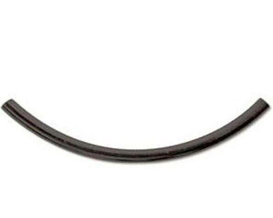 Brass 38x2mm Curved Tube Beads, Black Oxide Plated, 144 pcs