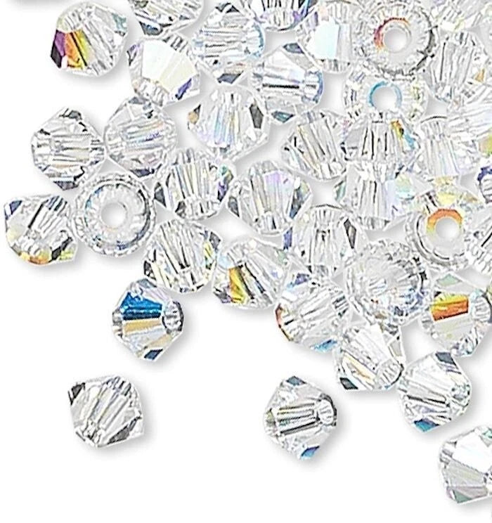 Swarovski Crystal AB 5328 Xilion Bicone Beads, 3mm - 48 or 144 pcs