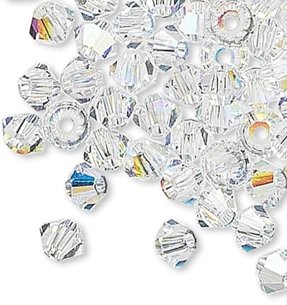 Swarovski Crystal AB 5328 Xilion Bicone Beads, 3mm - 48 or 144 pcs