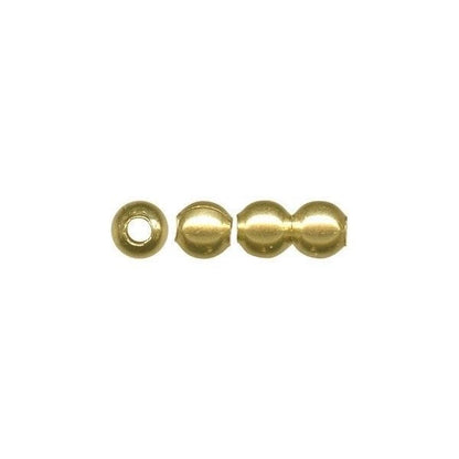 Raw Brass 3mm Smooth Round Beads, 100 pcs