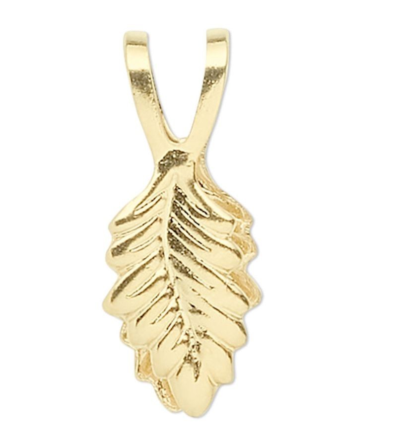 Gold Plated Brass Fold-Over Glue-On Leaf Bails 39x7mm 20mm Grip (144 pc)