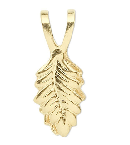 Gold Plated Brass Fold-Over Glue-On Leaf Bails 39x7mm 20mm Grip (144 pc)